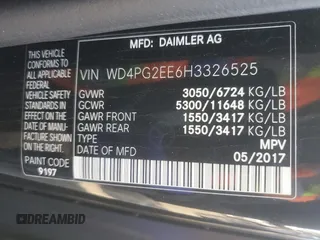 2017 Mercedes-Benz Metris Passenger z VIN WD4PG2EE6H3326525, wystawiony jako Copart lot #86748464 z przebiegiem Nie podano mil oraz Szkoda całkowita • Salvage title. Historia ofert i sprzedaży dostępna na DreamBid. Obrazek 14.