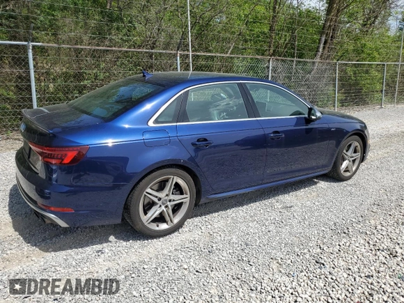 2018 Audi S4 Prestige with VIN WAUC4AF42JA013424, listed as a Copart auction lot 53519874 with 71,448 mi miles. Bid and sale history available at carsss.com. Image 3.