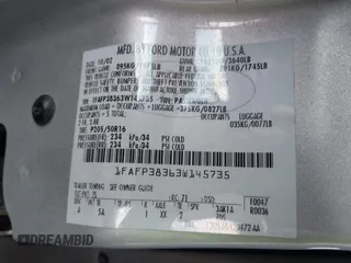2003 Ford Focus ZTS with VIN 1FAFP38363W145735, listed as a IAAI auction lot 42025247 with Not Provided miles and . Bid and sale history available at carsss.com. Image 9.