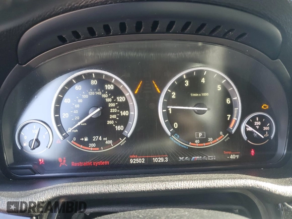 2017 BMW X4 M40i with VIN 5UXXW7C57H0U25271, listed as a Copart auction lot 52867584 with 92,502 mi miles. Bid and sale history available at carsss.com. Image 9.