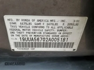 2002 Acura TL w/Navigation with VIN 19UUA56702A005181, listed as a Copart auction lot 86589984 with 0 mi miles and Salvage Title. Bid and sale history available at carsss.com. Image 12.