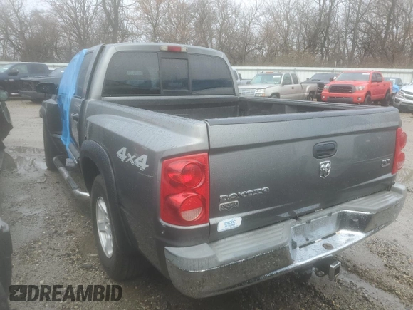 2005 Dodge Dakota Laramie with VIN 1D7HW58N25S204671, listed as a Copart auction lot 83838314 with 122,540 mi miles and Salvage Title. Bid and sale history available at DreamBid. Image 2.
