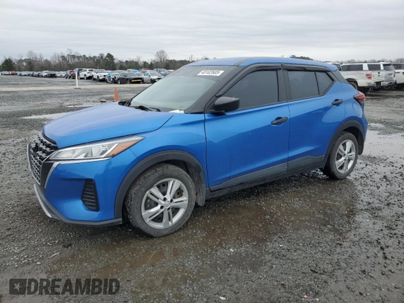 2021 Nissan Kicks S with VIN 3N1CP5BV4ML496060, listed as a Copart auction lot 48102605 with 75,766 mi miles and Salvage Title. Bid and sale history available at carsss.com. Image 1.