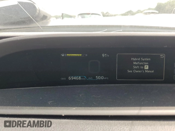 2017 Toyota Prius Two z VIN JTDKBRFU5H3036407, wystawiony jako Copart lot #57320795 z przebiegiem 69 468 mil mil oraz Szkoda całkowita • Salvage title. Historia ofert i sprzedaży dostępna na DreamBid. Obrazek 9.