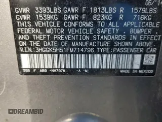 2015 Honda Fit LX with VIN 3HGGK5H51FM714796, listed as a Copart auction lot 83174244 with 121,690 mi miles and Salvage Title. Bid and sale history available at carsss.com. Image 12.