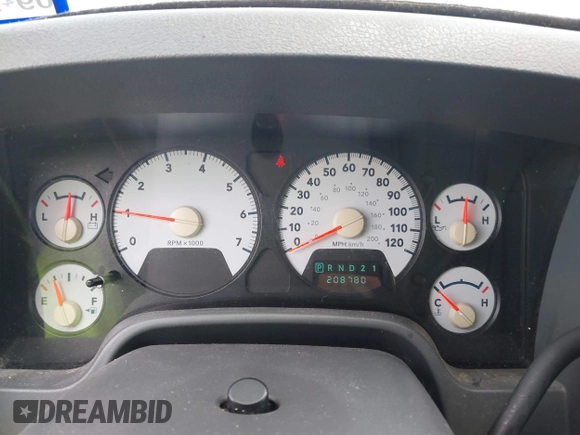2008 Dodge Ram 1500 SLT with VIN 1D7HA18N48S612035, listed as a IAAI auction lot 42134443 with 208,780 mi miles. Bid and sale history available at carsss.com. Image 7.
