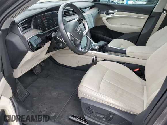 2022 Audi e-tron Premium with VIN WA1AABGE1NB022142, listed as a Copart auction lot 55533575 with 46,599 mi miles and Salvage Title. Bid and sale history available at DreamBid. Image 7.