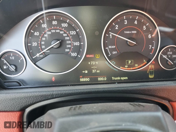 2014 BMW 4 Series 428i with VIN WBA3V7C55EP770804, listed as a Copart auction lot 79122804 with 98,890 mi miles and Salvage Title. Bid and sale history available at DreamBid. Image 9.
