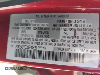 2016 Mazda CX-5 Touring with VIN JM3KE4CY0G0890309, listed as a IAAI auction lot 41890840 with 89,023 mi miles and . Bid and sale history available at carsss.com. Image 9.