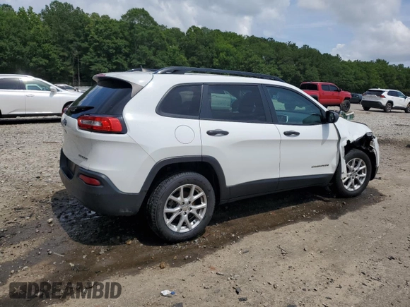 2016 Jeep Cherokee Sport with VIN 1C4PJLAB3GW171698, listed as a Copart auction lot 60810535 with 201,831 mi miles and Salvage title. Bid and sale history available at DreamBid. Image 3.