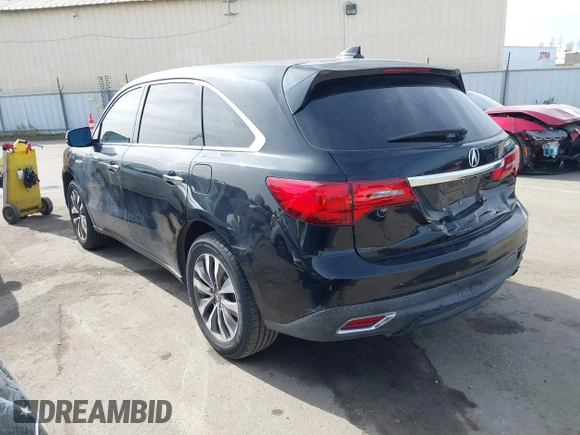 2014 Acura MDX Tech Pkg with VIN 5FRYD3H40EB017310, listed as a IAAI auction lot 41846635 with 130,734 mi miles. Bid and sale history available at carsss.com. Image 3.