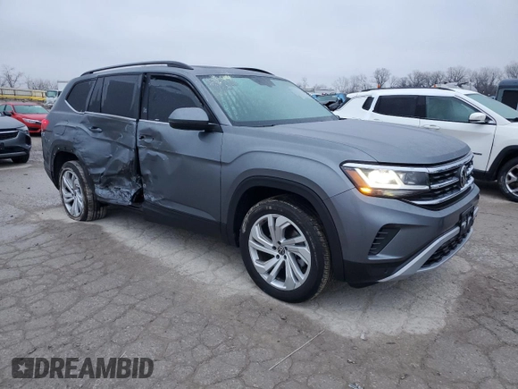 2023 Volkswagen Atlas SE with VIN 1V2JR2CA4PC537049, listed as a Copart auction lot 44129915 with 26,340 mi miles and Salvage title. Bid and sale history available at DreamBid. Image 4.