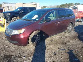 2012 Honda Odyssey EX-L with VIN 5FNRL5H60CB096691, listed as a IAAI auction lot 41824395 with 93,047 mi miles and . Bid and sale history available at DreamBid. Image 2.