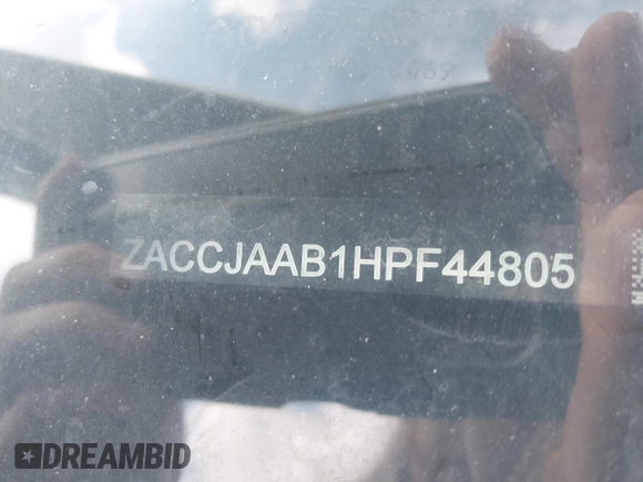 2017 Jeep Renegade Sport with VIN ZACCJAAB1HPF44805, listed as a IAAI auction lot 42797603 with 171,483 mi miles and . Bid and sale history available at DreamBid. Image 9.