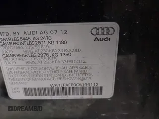 2012 Audi Q5 Premium Plus with VIN WA1LFAFP0CA136112, listed as a IAAI auction lot 42094002 with 168,291 mi miles and . Bid and sale history available at DreamBid. Image 9.