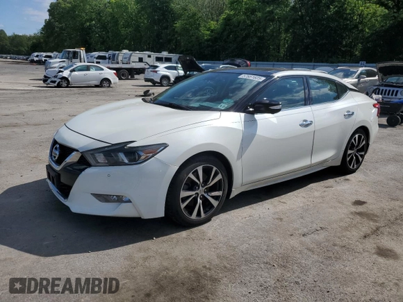 2018 Nissan Maxima SV with VIN 1N4AA6AP5JC401193, listed as a Copart auction lot 57651605 with 63,757 mi miles and Salvage title. Bid and sale history available at DreamBid. Image 1.
