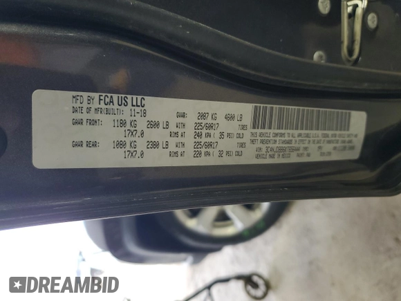 2019 Jeep Compass Latitude with VIN 3C4NJDBB6KT656444, listed as a Copart auction lot 51177515 with 55,892 mi miles and Salvage Title. Bid and sale history available at carsss.com. Image 13.