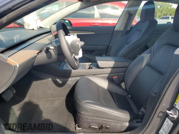 2023 Tesla Model 3 with VIN 5YJ3E1EA4PF613160, listed as a Copart auction lot 62008045 with 23,575 mi miles and Clean title. Bid and sale history available at DreamBid. Image 7.