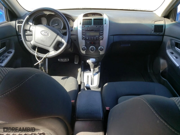 2007 Kia Spectra EX with VIN KNAFE122575008783, listed as a Copart auction lot 73116174 with 165,826 mi miles and Salvage Title. Bid and sale history available at carsss.com. Image 8.