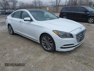 2015 Hyundai Genesis 3.8L with VIN KMHGN4JE9FU072149, listed as a IAAI auction lot 41972786 with 132,359 mi miles. Bid and sale history available at carsss.com. Image 1.