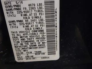2016 Nissan Rogue SV z VIN JN8AT2MV2GW135957, wystawiony jako IAAI lot #42077099 z przebiegiem 135 081 mil mil oraz . Historia ofert i sprzedaży dostępna na DreamBid. Obrazek 9.