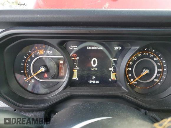 2024 Jeep Wrangler Sahara with VIN 1C4PJXEG9RW236263, listed as a Copart auction lot 45009025 with 13,985 mi miles and Salvage Title. Bid and sale history available at carsss.com. Image 9.