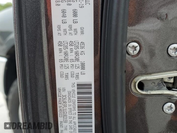 2020 Ram 2500 Laramie z VIN 3C6UR5FL1LG102159, wystawiony jako Copart lot #54927245 z przebiegiem 87 348 mil mil oraz Szkoda całkowita • Salvage title. Historia ofert i sprzedaży dostępna na DreamBid. Obrazek 12.