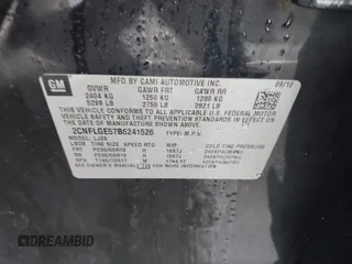 2011 Chevrolet Equinox LTZ with VIN 2CNFLGE57B6241526, listed as a IAAI auction lot 41515382 with 1 mi miles. Bid and sale history available at carsss.com. Image 9.