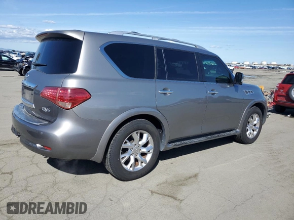2012 Infiniti QX56 8-passenger with VIN JN8AZ2ND8C9715856, listed as a Copart auction lot 49471125 with 125,346 mi miles and Salvage title. Bid and sale history available at DreamBid. Image 3.
