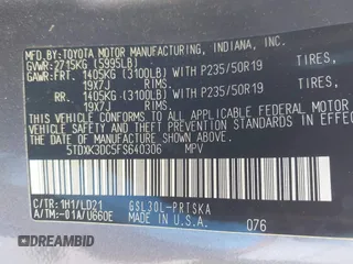 2015 Toyota Sienna SE с VIN 5TDXK3DC5FS640306, выставлен на аукционе IAAI как лот 42109088 с пробегом 162 383 миль миль и . История ставок и продаж доступна на DreamBid. Изображение 9.