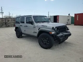 2020 Jeep Wrangler Unlimited Willys with VIN 1C4HJXDG7LW186671, listed as a Copart auction lot 54090865 with 67,882 mi miles and Salvage title. Bid and sale history available at DreamBid. Image 14.