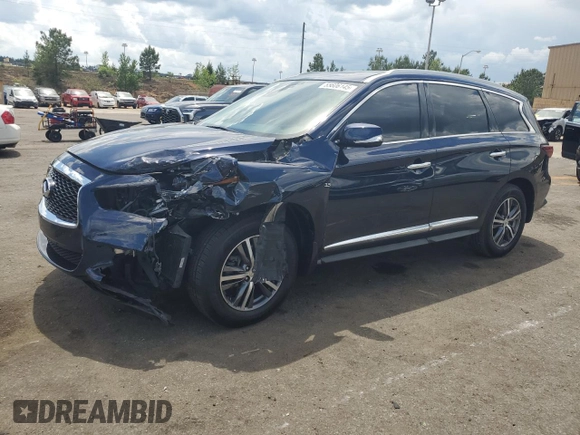 2019 Infiniti QX60 Luxe z VIN 5N1DL0MN5KC565808, wystawiony jako Copart lot #55606145 z przebiegiem 89 994 mil mil oraz Szkoda całkowita • Salvage title. Historia ofert i sprzedaży dostępna na DreamBid. Obrazek 1.