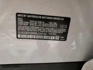 2022 BMW X4 xDrive30i with VIN 5UX33DT05N9J34723, listed as a Copart auction lot 85291284 with 22,894 mi miles and Clean Title. Bid and sale history available at carsss.com. Image 13.