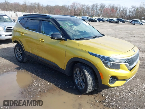 2021 Kia Seltos S with VIN KNDEU2AA7M7123952, listed as a IAAI auction lot 41864994 with 82,413 mi miles and . Bid and sale history available at DreamBid. Image 1.