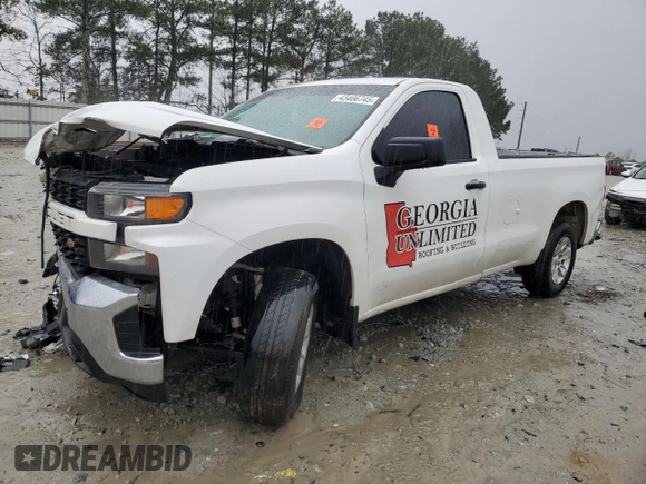 2021 Chevrolet Silverado 1500 Work Truck with VIN 3GCNWAEF8MG357757, listed as a Copart auction lot 43406745 with 71,385 mi miles and Salvage Title. Bid and sale history available at carsss.com. Image 1.