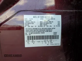 2019 Lincoln Nautilus Standard z VIN 2LMPJ8J96KBL19699, wystawiony jako Copart lot #69226394 z przebiegiem Nie podano mil oraz Szkoda całkowita • Salvage title. Historia ofert i sprzedaży dostępna na DreamBid. Obrazek 12.