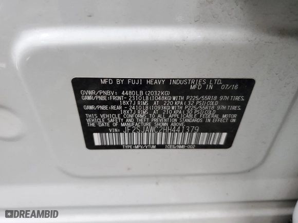 2017 Subaru Forester Touring with VIN JF2SJAWC2HH441379, listed as a Copart auction lot 46980475 with 110,165 mi miles and Salvage Title. Bid and sale history available at carsss.com. Image 14.