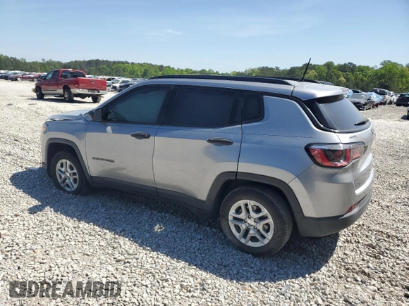 2018 Jeep Compass Sport with VIN 3C4NJCAB5JT240492, listed as a Copart auction lot 53626845 with 75,355 mi miles and Salvage title. Bid and sale history available at DreamBid. Image 2.