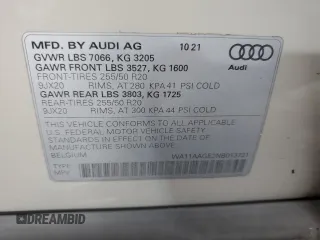 2022 Audi e-tron Sportback S line Premium z VIN WA11AAGE2NB013721, wystawiony jako Copart lot #81812643 z przebiegiem 40 749 mil mil oraz . Historia ofert i sprzedaży dostępna na DreamBid. Obrazek 13.