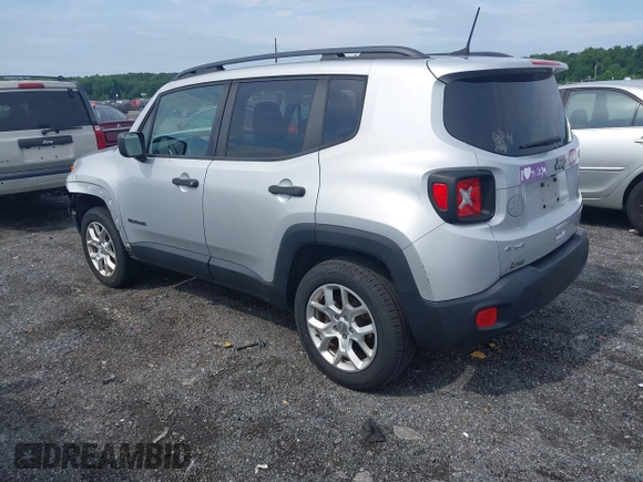 2018 Jeep Renegade Sport with VIN ZACCJBAB3JPJ41711, listed as a IAAI auction lot 42742310 with 76,773 mi miles and . Bid and sale history available at DreamBid. Image 3.