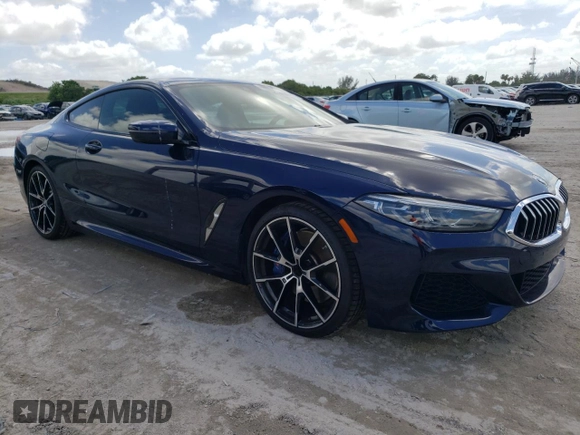 2020 BMW 8 Series 840i with VIN WBAAE2C00LBP62036, listed as a Copart auction lot 59505894 with 32,598 mi miles and Salvage Title. Bid and sale history available at carsss.com. Image 4.