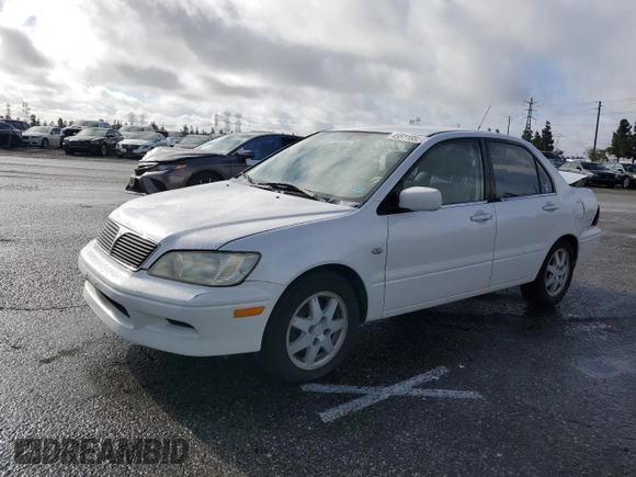 2002 Mitsubishi Lancer LS with VIN JA3AJ36EX2U004976, listed as a Copart auction lot 45511685 with 215,823 mi miles and Salvage Title. Bid and sale history available at carsss.com. Image 1.