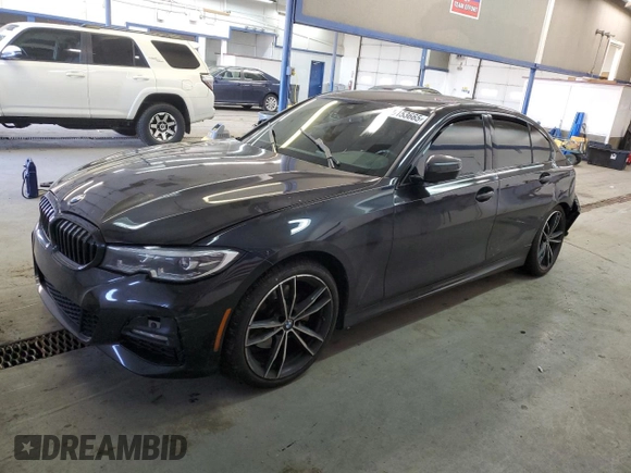2022 BMW 3 Series 330i xDrive with VIN 3MW5R7J00N8C68253, listed as a Copart auction lot 89153665 with 0 mi miles and Salvage Title. Bid and sale history available at carsss.com. Image 1.