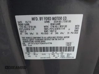 2013 Ford F-150 XL with VIN 1FTFX1EF7DKF01776, listed as a IAAI auction lot 38849960 with 178,919 mi miles and . Bid and sale history available at carsss.com. Image 9.