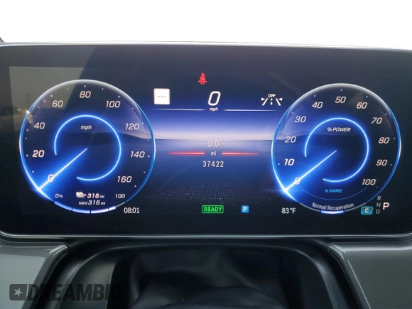 2022 Mercedes-Benz EQS with VIN W1KCG2DB6NA013858, listed as a Copart auction lot 66026954 with 37,422 mi miles and Salvage Title. Bid and sale history available at carsss.com. Image 9.