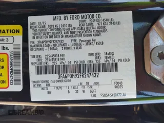 2015 Ford Fusion SE z VIN 3FA6P0H92FR247432, wystawiony jako IAAI lot #42044461 z przebiegiem 148 616 mil mil oraz . Historia ofert i sprzedaży dostępna na DreamBid. Obrazek 9.