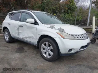 2007 Nissan Murano SL with VIN JN8AZ08W57W643605, listed as a IAAI auction lot 41848324 with NaN miles. Bid and sale history available at carsss.com. Image 1.