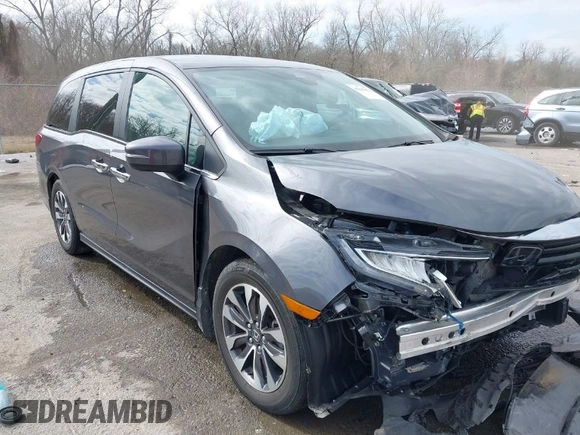 2023 Honda Odyssey EX-L with VIN 5FNRL6H69PB063863, listed as a IAAI auction lot 41647672 with 25,652 mi miles. Bid and sale history available at carsss.com. Image 1.