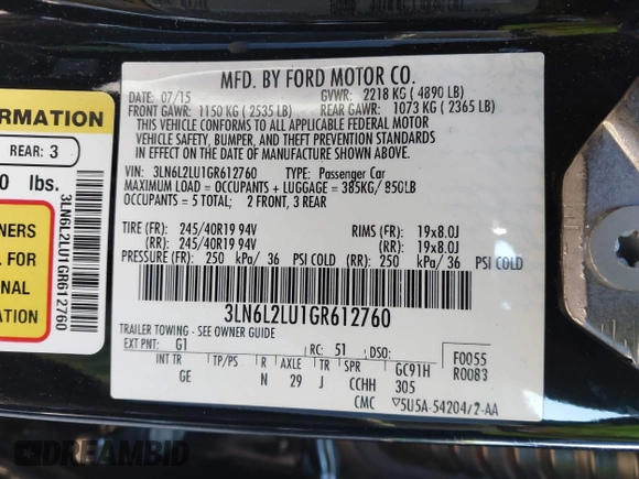 2016 Lincoln MKZ Hybrid z VIN 3LN6L2LU1GR612760, wystawiony jako IAAI lot #41752860 z przebiegiem 101 795 mil mil oraz . Historia ofert i sprzedaży dostępna na DreamBid. Obrazek 9.