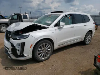 2021 Cadillac XT6 Premium Luxury with VIN 1GYKPCRS5MZ167010, listed as a Copart auction lot 63780174 with 0 mi miles and Salvage Title. Bid and sale history available at carsss.com. Image 1.